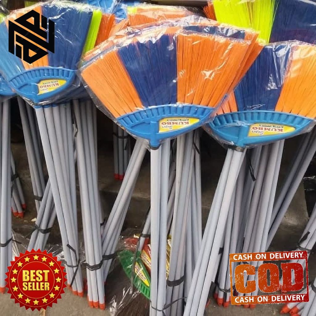 Sapu panjang besar Plastik Murah Kumbo/ Sapu Ijuk Plastik nylon tebal bersih