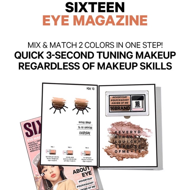 [COD] 16 Brand Eyeshadow Magazine Mix &amp; Match Warna 2in1 Glam Coral &amp; Cocoa Brown