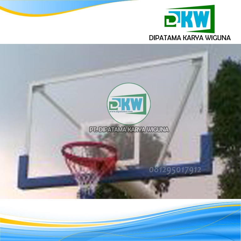 Papan Pantul Ring Basket Akrilik 15mm 105x180cm - Ring Per 2