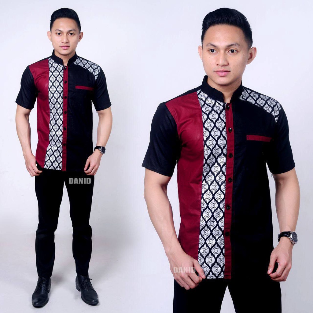 Baju Muslim Pria Dewasa Lengan Pendek Premium Pakaian Lebaran Laki-laki Baju Koko Batik High Quality