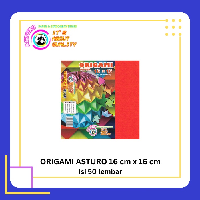 

ASTURO Origami Paper 16x16 Isi 50 Lembar - Kertas Warna - Lipat - Hias