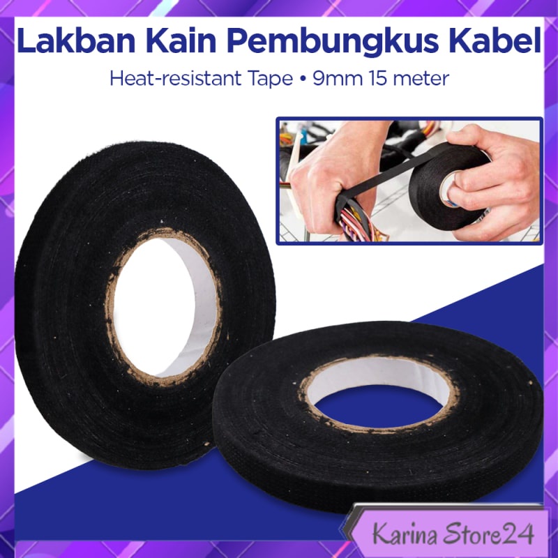 

LAKBAN KAIN PEMBUNGKUS KABEL TAPE HEAT-RESISTANT 9MM 15M - TF12