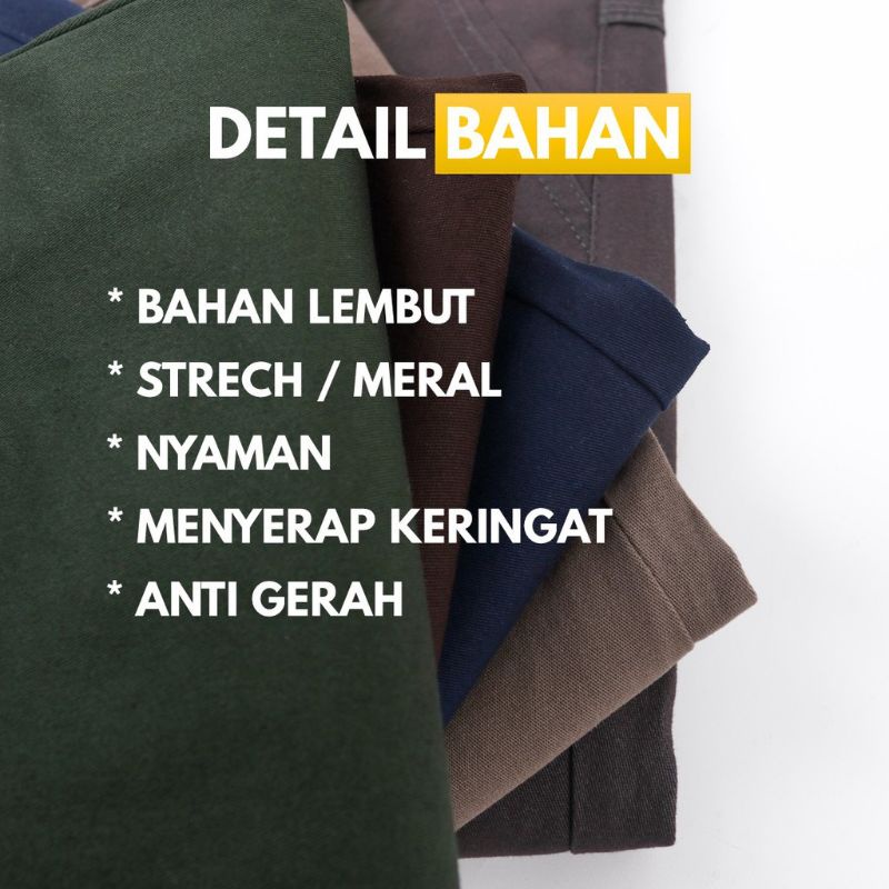 CELANA PRIA CHINO Slim fit Panjang Kerja kantor Santai Liburan Cowok Gentleman Boy Size 27-33