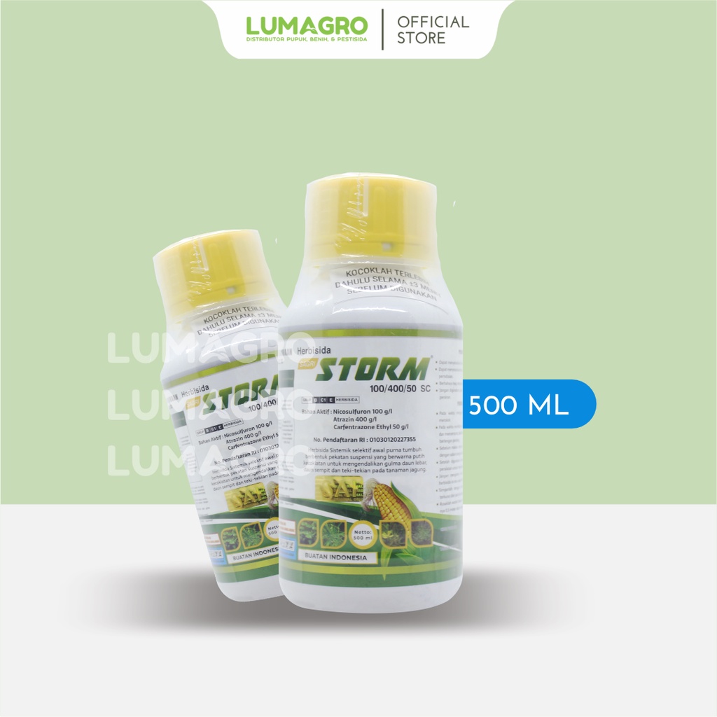 Herbisida Sagri Storm 500ml Nikosulfuron Atrazin Etil Karfentrazon Pengendali Gulma Tanaman Jagung