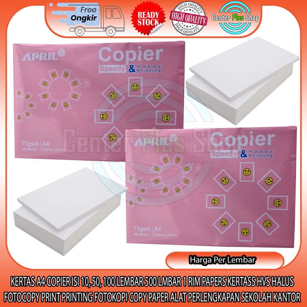 

April Kertas A4 75 Gsm Copier April By Paper Kertas Halus Fotocopy Print Printing Fotokopi Copy Papers Isi 10, 50, 100 Lembar 500 Lmbar 1 Rim ingan Mudah Dibawa Cocok Untuk Fotokopi Print Dokumen Surat Berkas Skripsi Kantor RFA Sekolah Rumah Alat Tulis