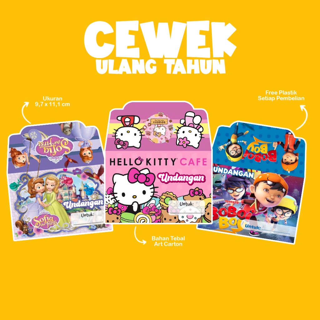 UNDANGAN ULANG TAHUN LIPAT ANAK 1PACK (ISI 5PCS) FREE PLASTIK / KARTU UCAPAN ULTAH KARAKTER SUPER HERO /  UNDANGAN HAPPY BIRTHDAY ANAK