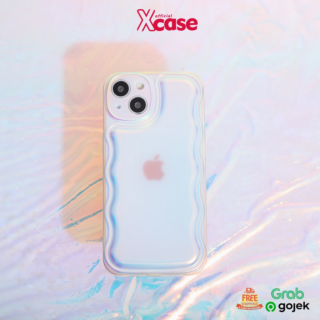 Soft case Wavy Hologram Full Lenscover for iPhone 7 8 PLUS XR X XS Max / 11 Pro Max / 12 Pro Max / 13 Pro Max / 14 Plus Pro Max