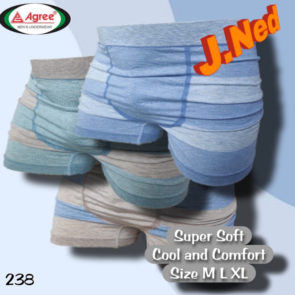 J238 CELANA DALAM BOXER PRIA AGREE SIZE M - XL HARGA SATU PCS