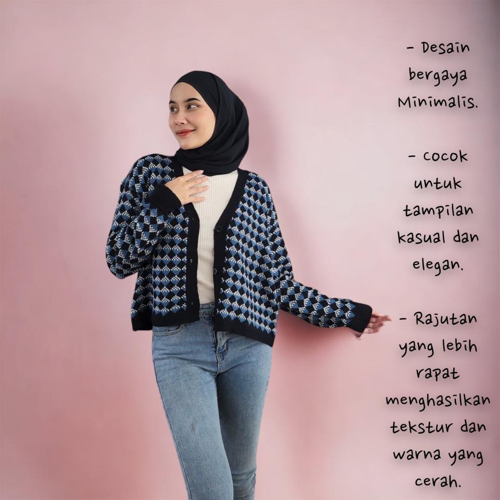 Sweater Rajut Wanita Hanami Outer Kardigan Korean Style Terbaru