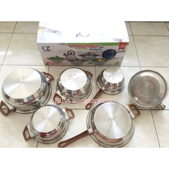 Panci Set Q2 8212 Serbaguna 12 Pcs 12Pcs Q2-8212