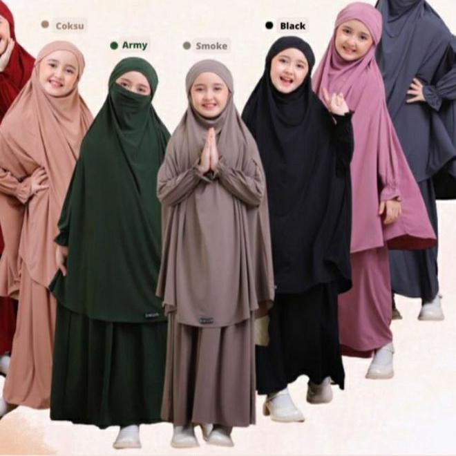✺ French Khimar Set Gamis LUTHFIA KIDS ➦