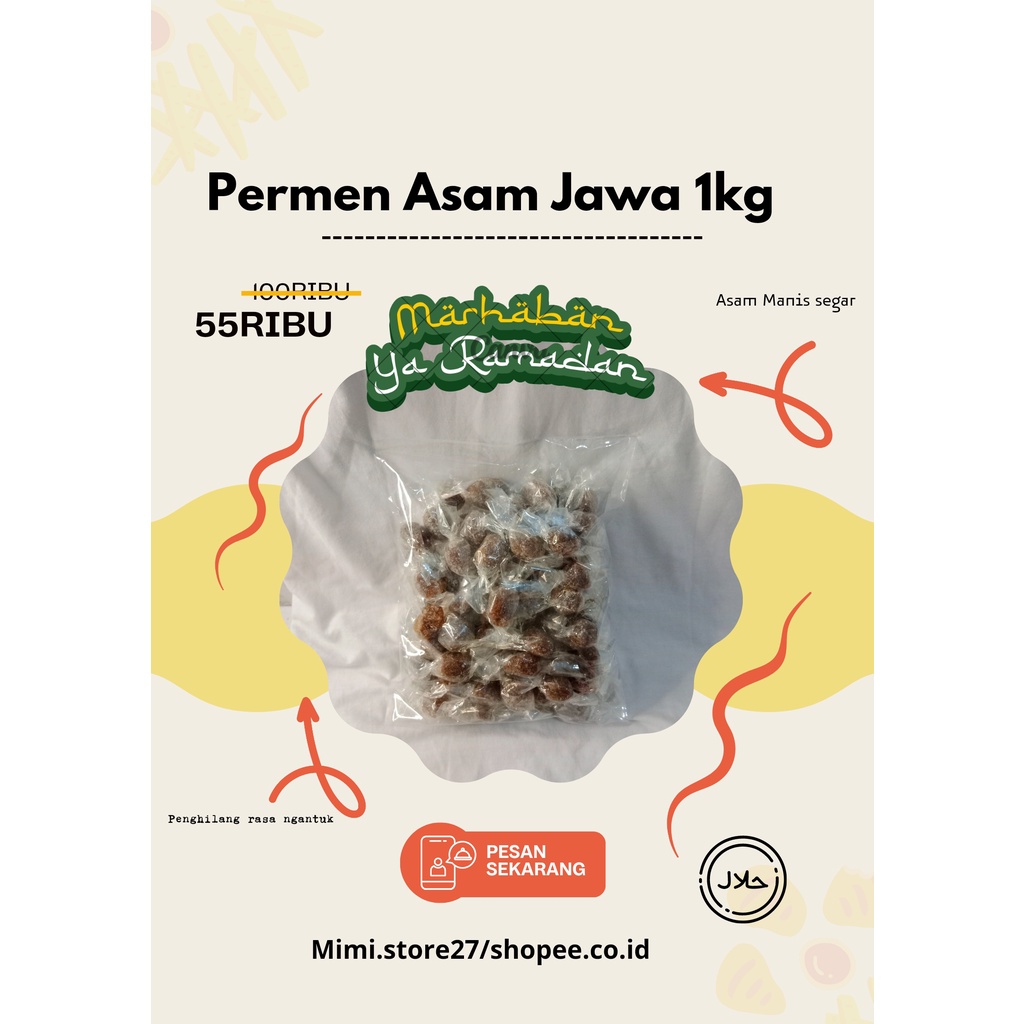 

1kg Permen Gula Asam Makanan Jadul Jajanan Jadul Asam Manis