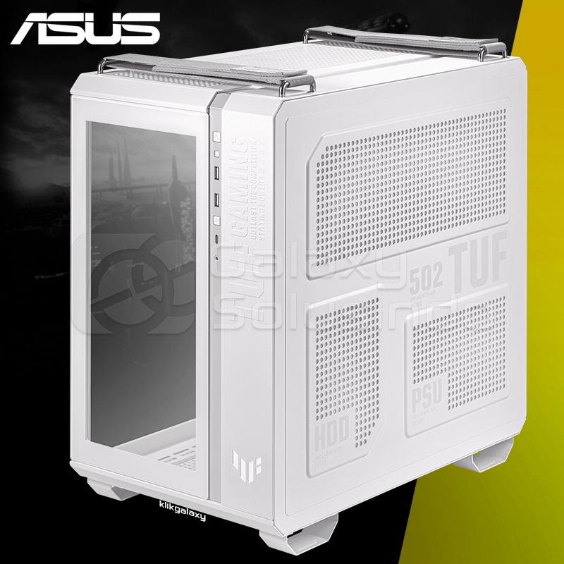 ASUS TUF Gaming GT502 Dual Chamber Tempered Glass ATX Gaming Case - White