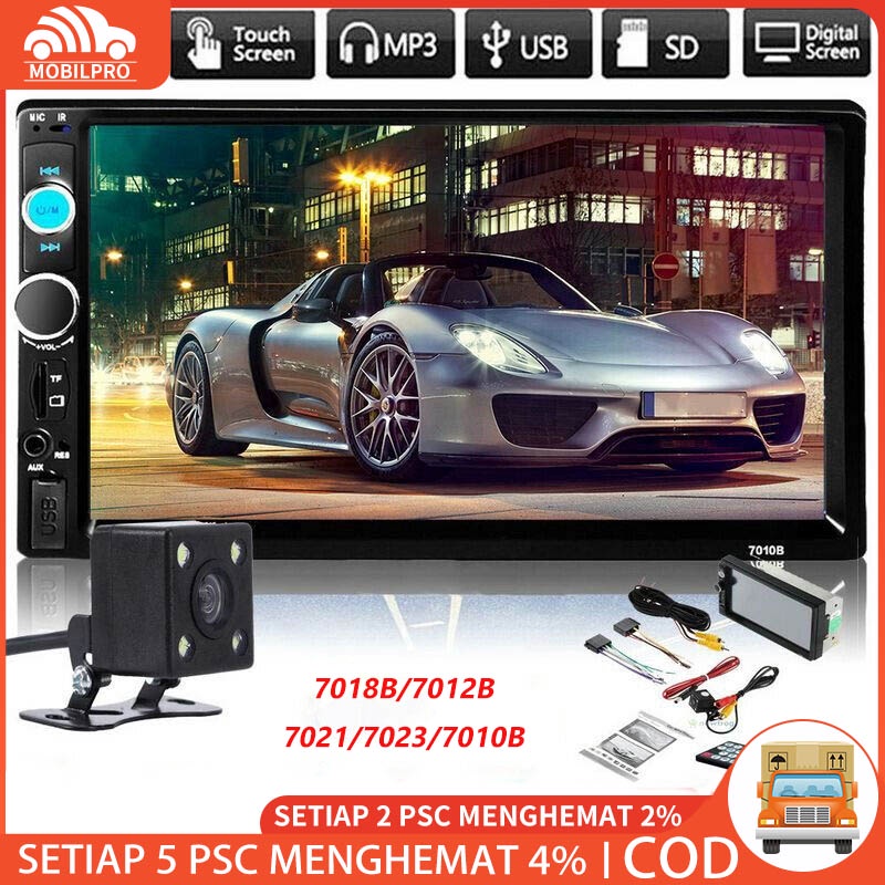 7018B 7010B Head Unit Android Double Din 7 Inch Bluetooth Audio Car MP3 MP5 Player In Touch Screen Radio Dan Kamera Mundur Mobil LED