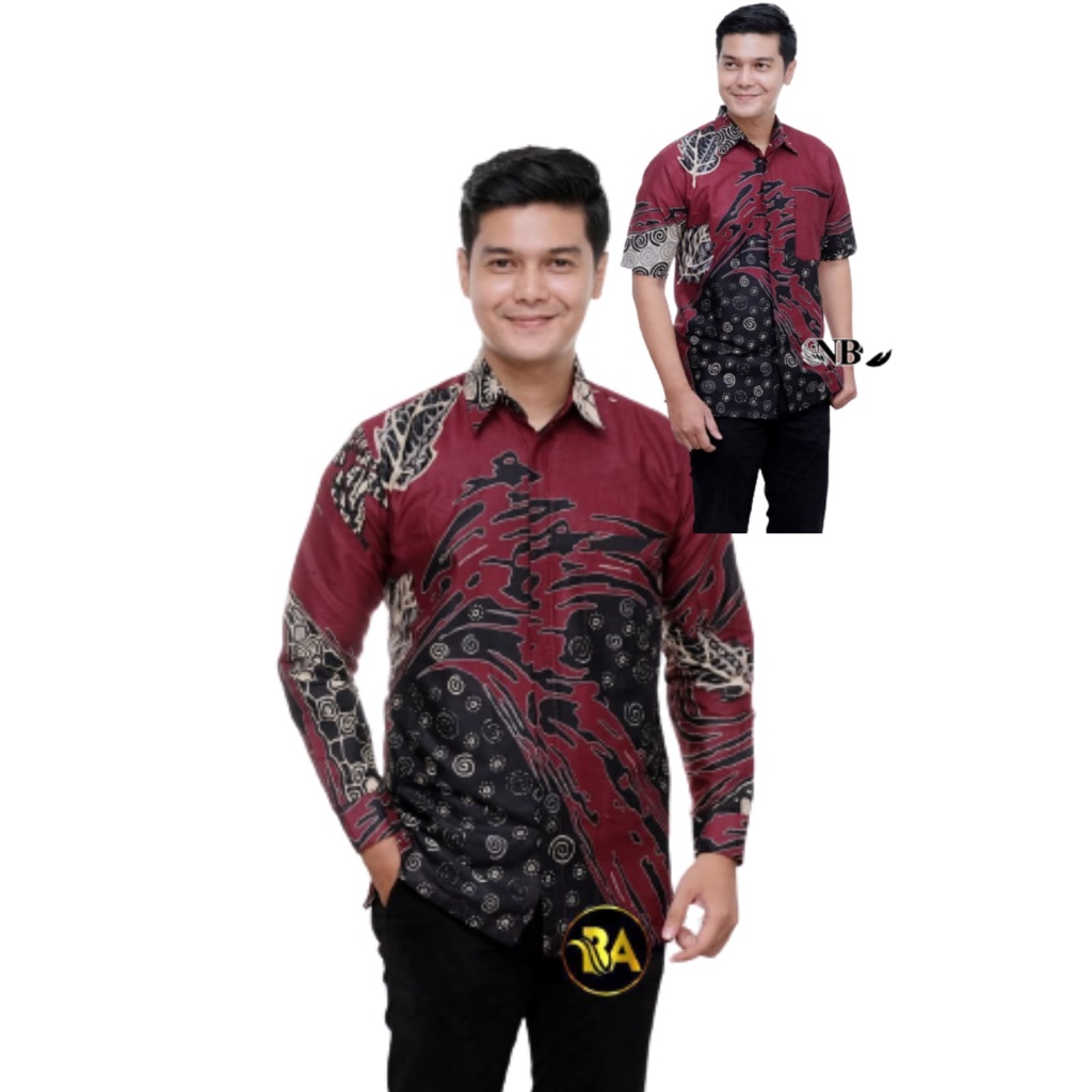 KEMEJA BATIK PRIA NEW MOTIF CHANA MERAH