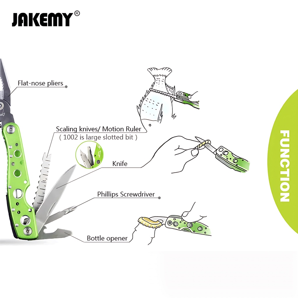 Jakemy Tang Kombinasi Buka Tutup Botol  Multiguna Outdoor Folding Pliers JM-PJ1003