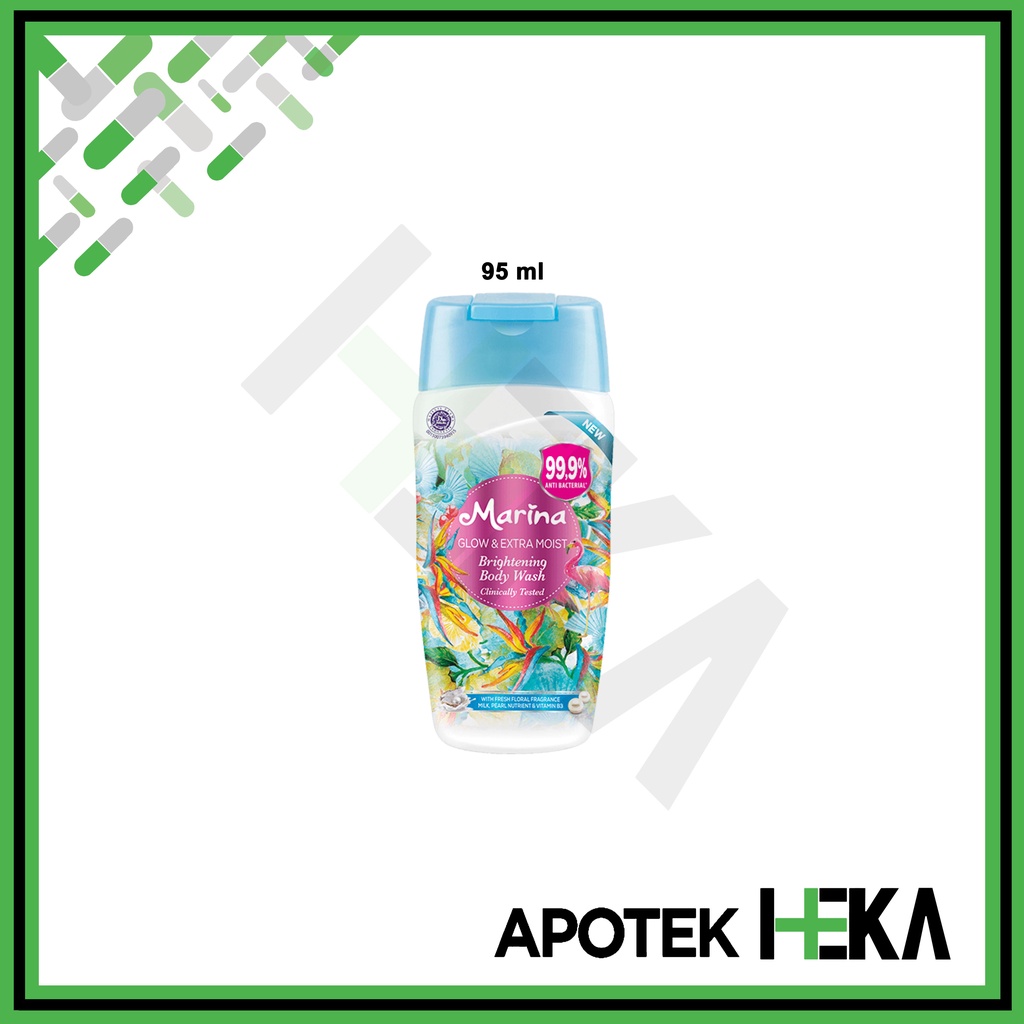 Marina Body Wash Glow &amp; Extra Moist Brightening Sabun Cair Bunga Biru (SEMARANG)