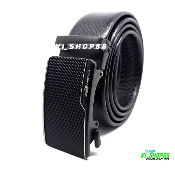 Terlaris Ikat Pinggang Pria Crocodile Model Rel Sabuk Pria Tali Kulit Import