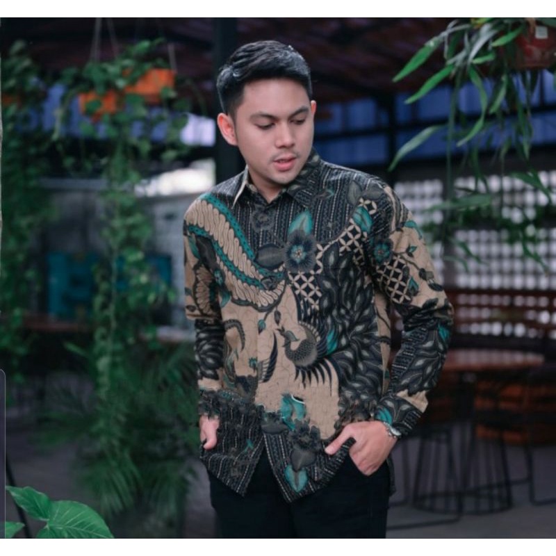 Baju Kemeja batik pria cowok cowo lengan panjang pendek pekalongan solo seragam jumbo premium G07