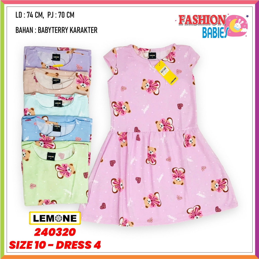 LEMONE KIDS D-602 MOTIF | DRESS ANAK BAHAN BABYTERY