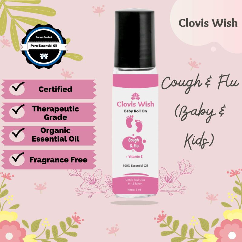 Clovis Wish batuk flu Pilek Cough and flu Altrn Cessa Roll On Minyak Oles Essential Oil bayi anak baby imun herbal
