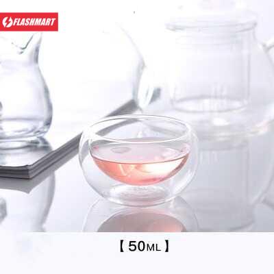 Flashmart Gelas Kopi Shot Double Wall Glass Borosilicate 50ml 6 PCS