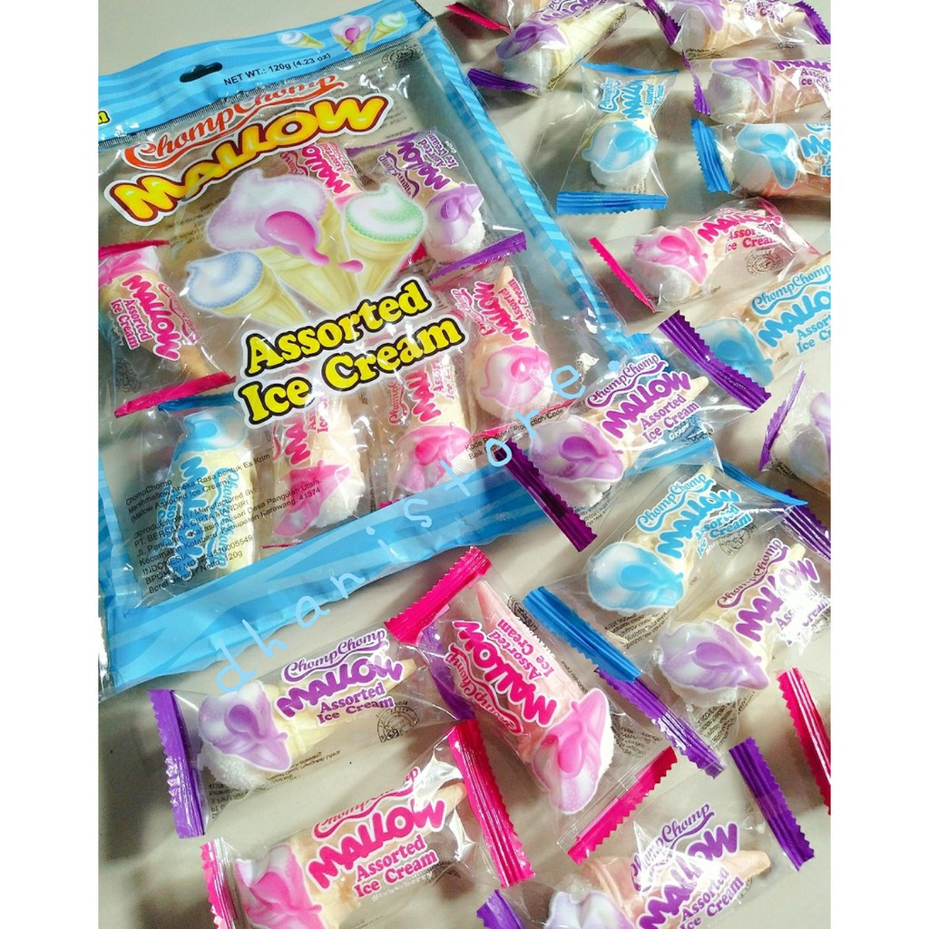 

1pcs ecer 5gr Permen Marshmallow Assorted Ice Cream Es Krim Chomp Chomp Mallow