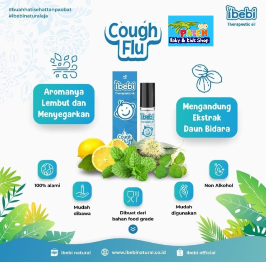 *NEW*IBEBI Natural Therapeutic Essential Oil Cough &amp; Flu / Sweet Sleep / Baby Roll On Obat Flu Bayi Batuk Pilek || Belli To Baby Fever Go Away Essential Oil 10ml 10 ml Free Sweet Orange 10ml