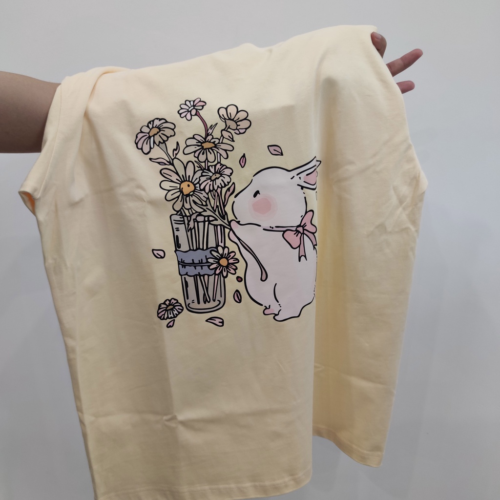 Kaos Atasan Wanita Lengan Pendek Cantik / T-shirt Oversize Cewek Ceria-imut