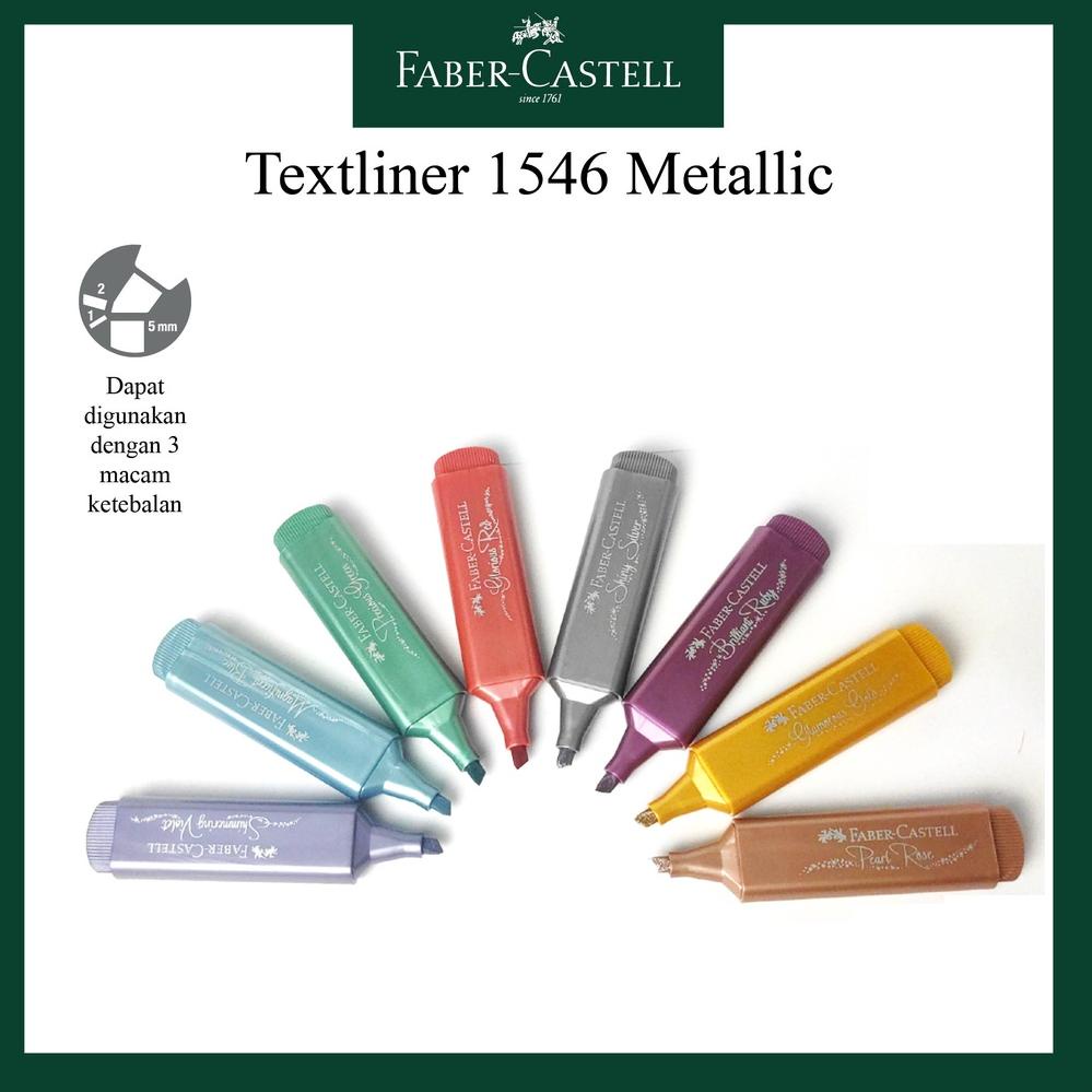 

[ZNF] Textliner 46 Metallic Faber Castell Metalik 8 Warna Highlighter 9143
