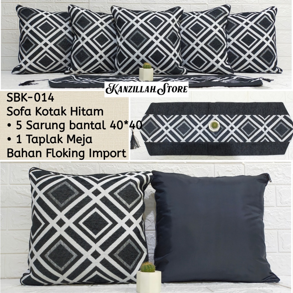 Sarung Sofa Bantal 40x40 Paket Bantal Minimalis Motif Kotak Kotak Terlaris cover sofa bed import pen