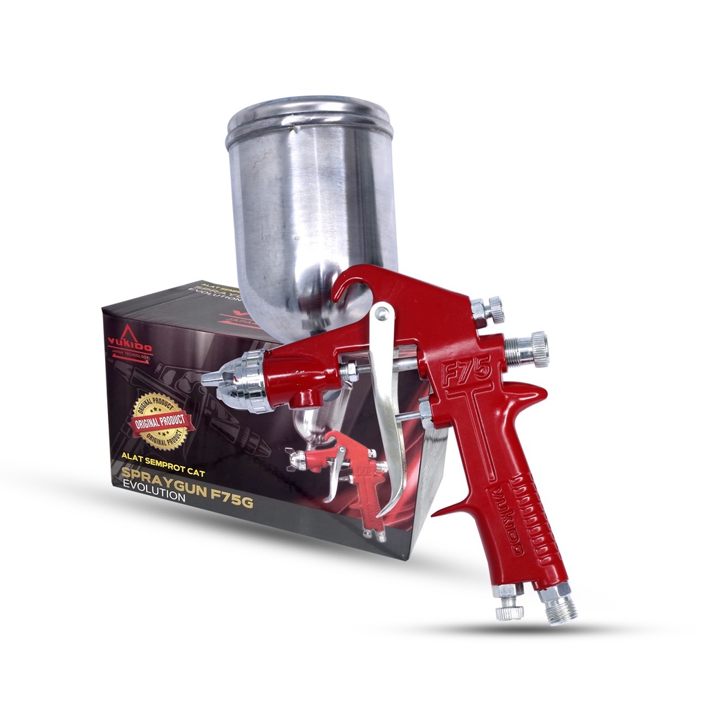 SPRAY GUN F75 G ORIGINAL KDK TABUNG ATAS -ALAT CAT /GRAFIS MOBIL MOTOR STAINLESS