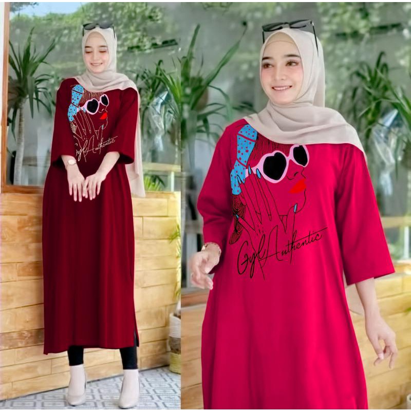 LONG TUNIK OVERSIZE BASIC | MIDI DRES TERKINI