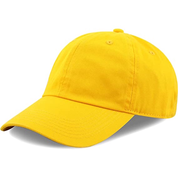 Topi Baseball Caps Kuning Pria Wanita Ukuran Dewasa Ring Belakang Besi