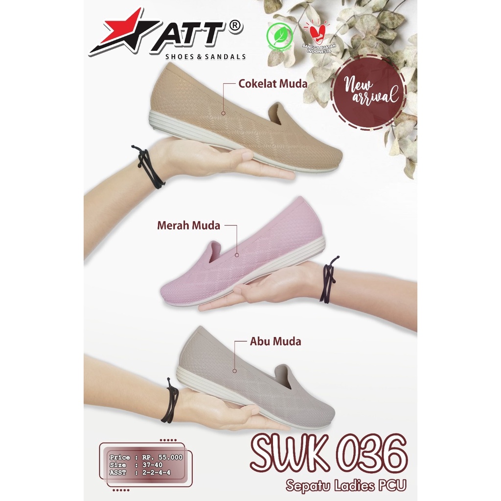 Sepatu Slop Wanita Bahan Karet SlipOn Att SWK 036