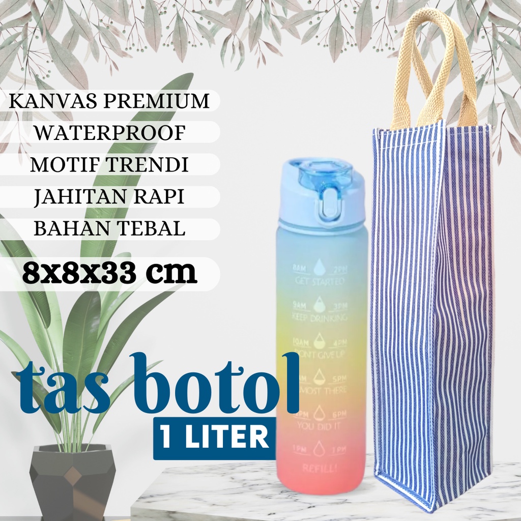 TAS KANVAS UNTUK TUMBLER - TAS BOTOL TUMBLER - TAS SARUNG BOTOL MINUM
