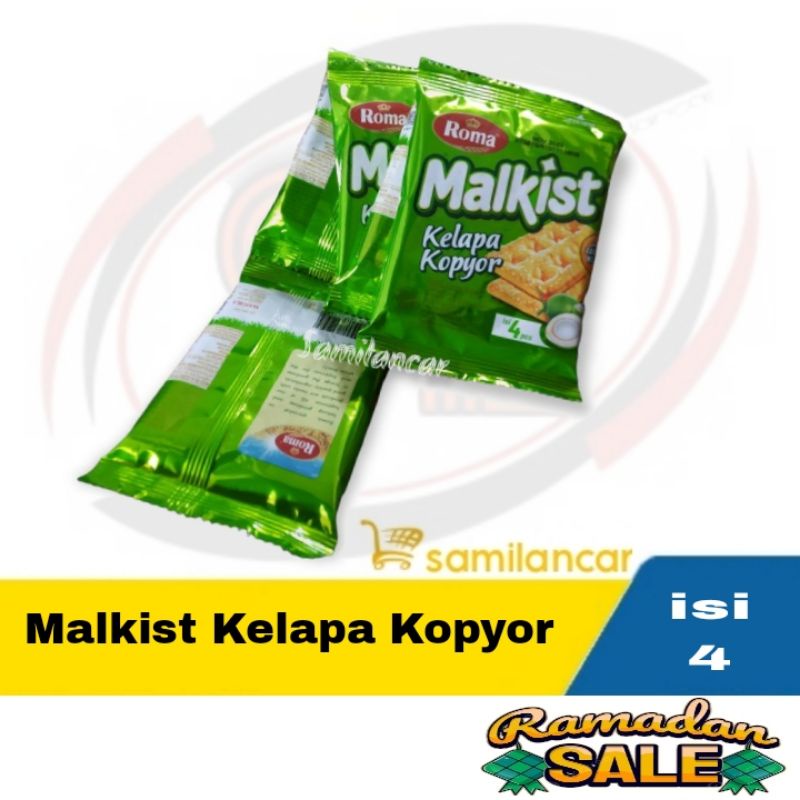 

Malkist Roma Kelapa Kopyor 25g dengan Taburan Kelapa dan Gula