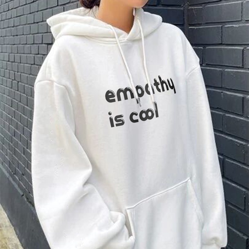 Parisdivarious Sweater Hoodie Jemper Emphaty Is Cool Bahan Fleece Size S - XXL (Pria &amp; Wanita)