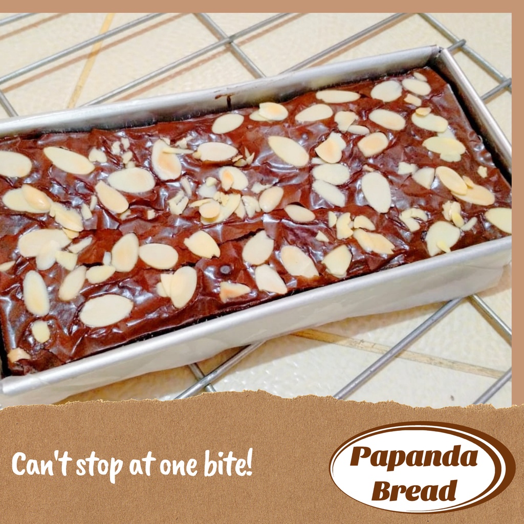 

Fudgy Brownies ALMOND / Brownies Panggang - Papanda Bread (Small/ Medium)