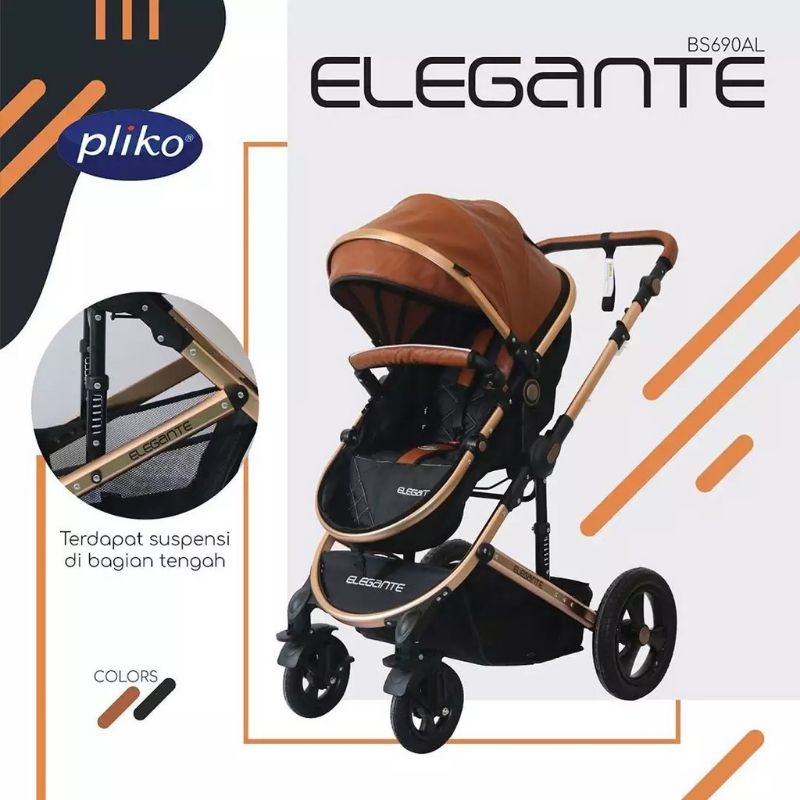 Stroller Pliko Elegante BS 690AL 2in1 Kereta Dorong / Dorongan Bayi Reversible Seat