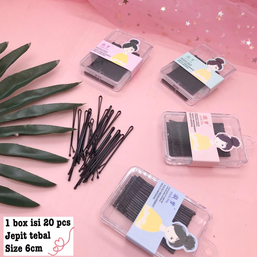 jepit rambut lidi bobby pin box tebal girl set ( 6cm ) bobpin