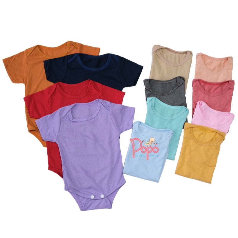 Jumper/jumpsuit/bodysuit bayi polos 3 warna (Bahan Cotton/SNI)