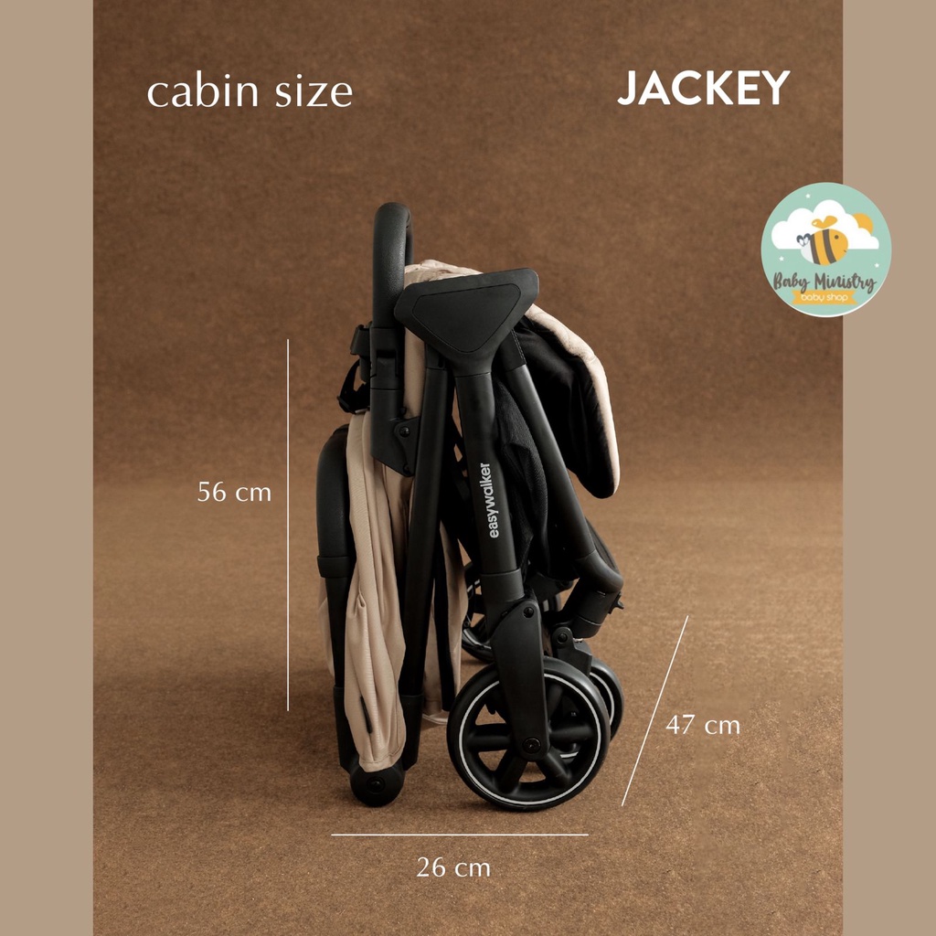 Easywalker JACKEY (Cabin Size) Sand Taupe / AUTOFOLD Stroller bayi 2 arah (REVERSIBLE)/ Compact / ringkes dilipat / travelling / kereta dorong bayi/ compact/ standing / earth tone / official retails / dengan jendela bayi /terlaris /best seller/easy walker