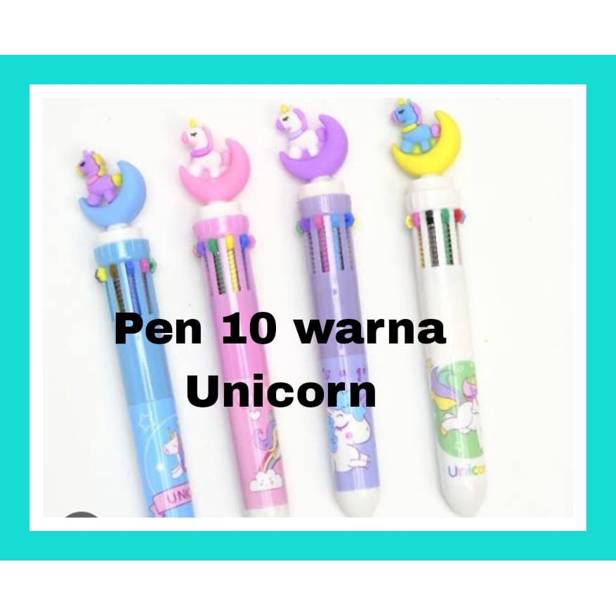 PULPEN 10 WARNA PASTEL PULPEN UNICORN KARAKTER PEN UNICORN LUCU