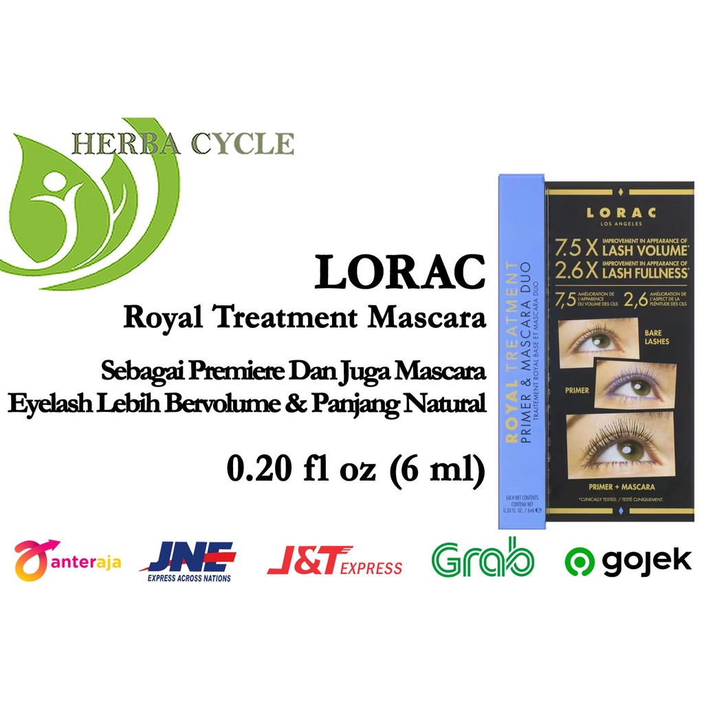 Lorac Royal Treatment Primer &amp; Mascara Duo (6 ml) Menambah Volume Eyelash  Bulu Mata Dengan Primer Dan Maskara ORI USA