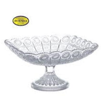 FORMIA PIRING / MANGKOK KAKI SEGI DALAM / TEMPAT BUAH KRISTAL 28cm