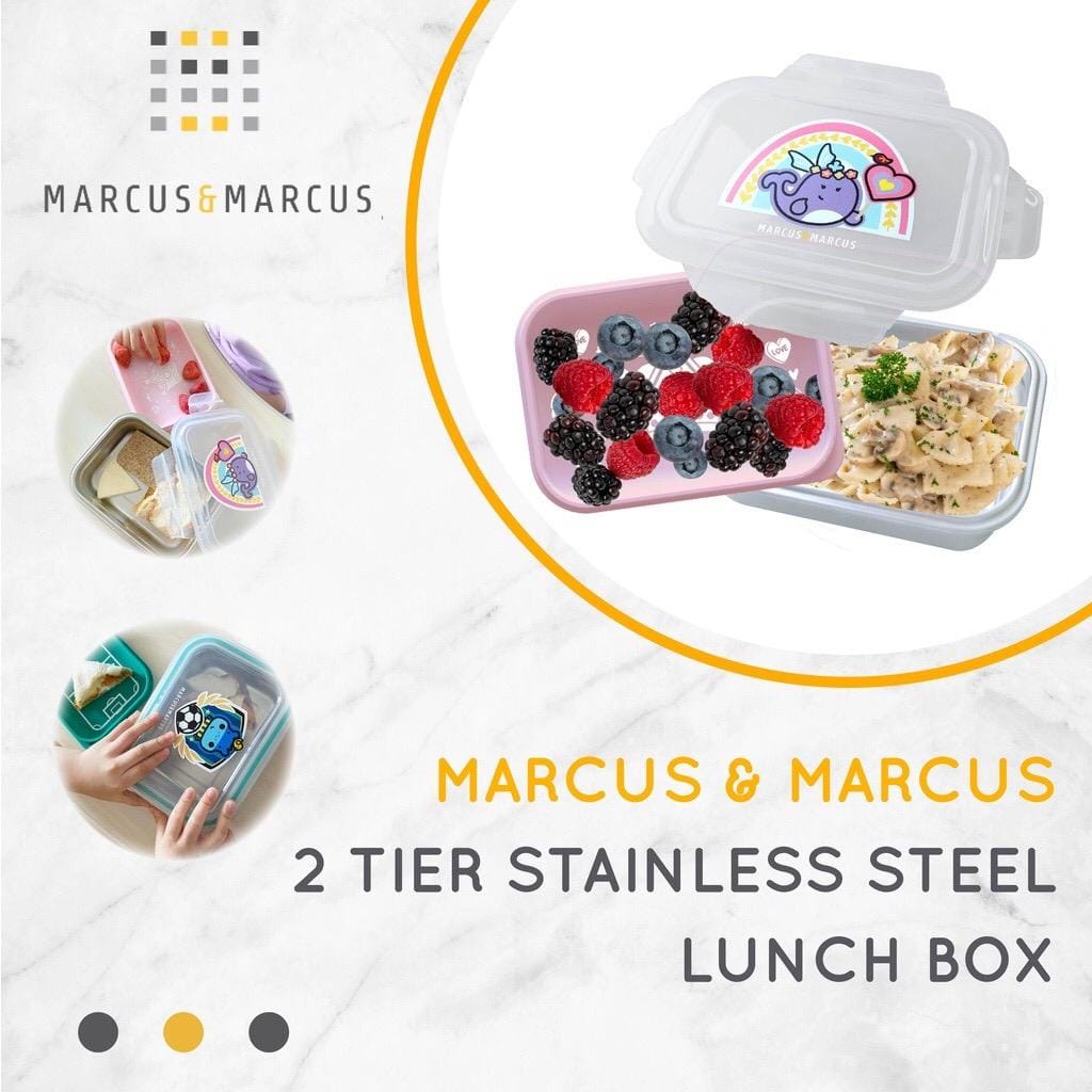 Marcus &amp; Marcus 2 Tier Stainless Steel Lunch Box (KD48) - Tempat Makan