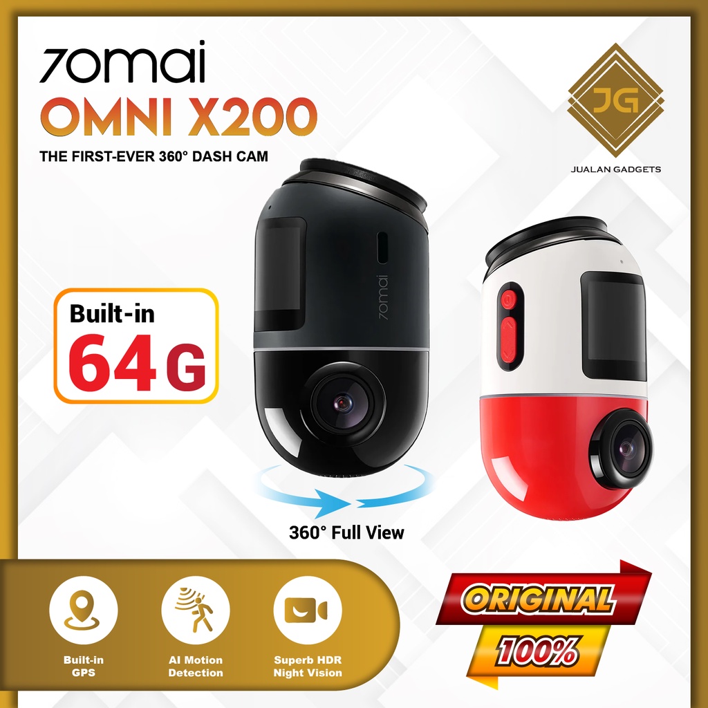70mai Dash Cam Omni X200 360° Full View FOV 140° HD 1080P