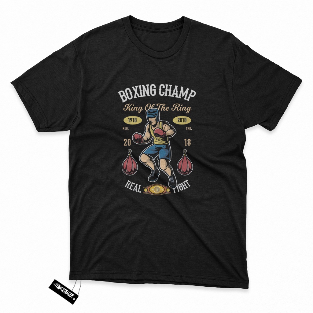 KAOS Boxing Champ | OLAHRAGA TINJU BOXING - Kain Katun Tshirt / baju distro Keren gambar desain ilus