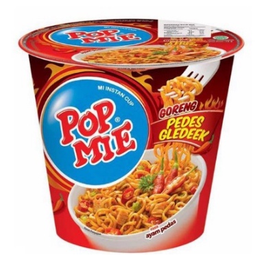 POP MIE GORENG PEDES GLEDEK 1 DUS ISI 12 CUP